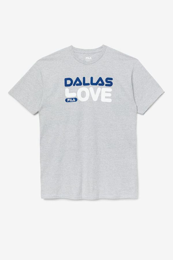 Fila Dallas Love Men's Tee - Grey,NZ 16-57483